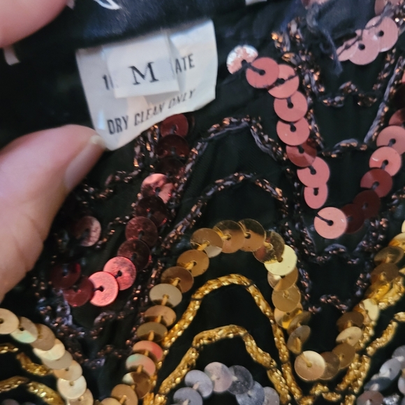 Unique vintage sequined bubble sleeve top - Picture 11 of 12